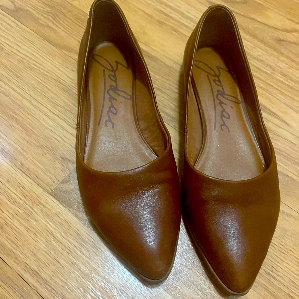Zodiac Brown Leather Flats
